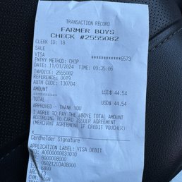 Reciept for two French toast combos