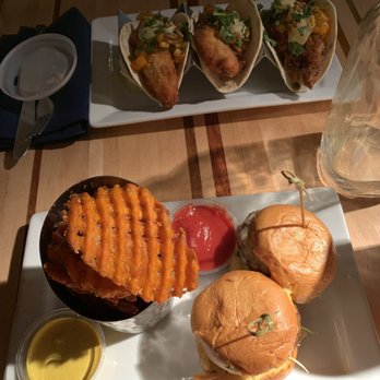 Root Down DIA - Chicken tacos + lamb sliders - New American Near Me - Denver, Colorado Root Down DIA - Chicken tacos + lamb sliders - New American Near Me - Denver, Colorado