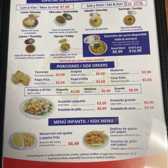 Mi Bella Colombia - Menu 4 - Colombian Near Me - Tampa, Florida