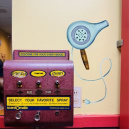 Perfume dispenser inside bathroom