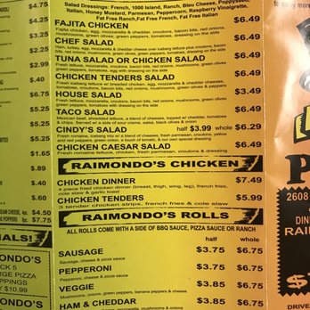 Raimondo's Pizza - Back of to go menu part 2 - Pizza Near Me - Fort Wayne, Indiana Raimondo's Pizza - Back of to go menu part 2 - Pizza Near Me - Fort Wayne, Indiana