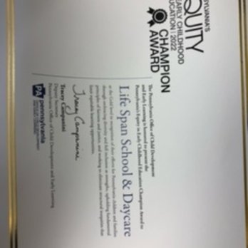 LifeSpan Child Care - LifeSpan is awarded the PA Equity in ECE award! 1 of only 7 in the state. - Preschools Near Me - Quakertown, Pennsylvania LifeSpan Child Care - LifeSpan is awarded the PA Equity in ECE award! 1 of only 7 in the state. - Preschools Near Me - Quakertown, Pennsylvania