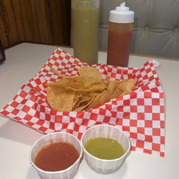 Complimentary chips and salsa Complimentary chips and salsa