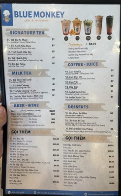 Menu photo 1 Blue Monkey Cafe & Restaurant San Jose, CA