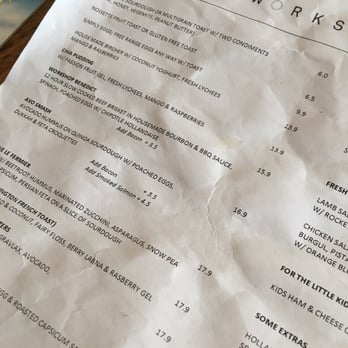 Workshop Brothers Specialty Coffee - The breakfast/lunch menu at Workshop Speciality Coffee. - Restaurants Near Me - Glen Huntly, VIC