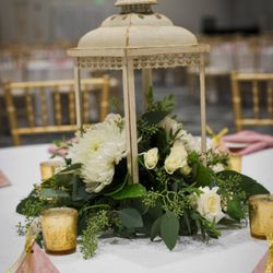 Christopher's Flowers - Trendy lantern centerpiece.