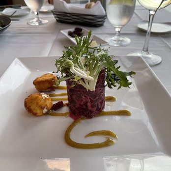 M Waterfront Grille - Beet salad Heirloom Beets with Fried Goat Cheese - New American Near Me - Naples, Florida M Waterfront Grille - Beet salad Heirloom Beets with Fried Goat Cheese - New American Near Me - Naples, Florida