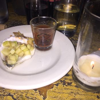 Quahog's Seafood Shack - Oyster Shooters with complementary shot glass - Seafood Near Me - Stone Harbor, New Jersey Quahog's Seafood Shack - Oyster Shooters with complementary shot glass - Seafood Near Me - Stone Harbor, New Jersey