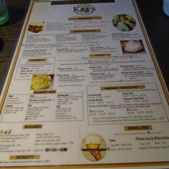 Keys Cafe & Bakery - Front of the menu. - American Near Me - Hudson, Wisconsin Keys Cafe & Bakery - Front of the menu. - American Near Me - Hudson, Wisconsin
