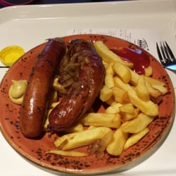 The Market - BBQ sausages and french fries.  Yummy!