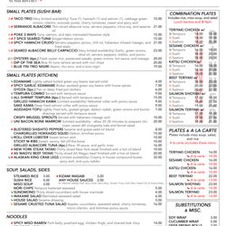 M Sushi Bistro - Menu Page 1