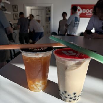 BocoPop - Peach oolong tea with lychee and mango popping boba + oolong milk tea with boba - Coffee & Tea Near Me - Liberty Lake, Washington BocoPop - Peach oolong tea with lychee and mango popping boba + oolong milk tea with boba - Coffee & Tea Near Me - Liberty Lake, Washington