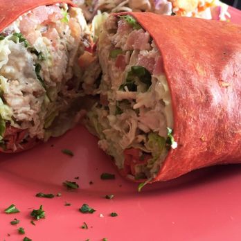 Back 40 Urban Cafe - The jerk chicken Caesar wrap (big enough to fill you up!). - Caribbean Near Me - St. Augustine, Florida