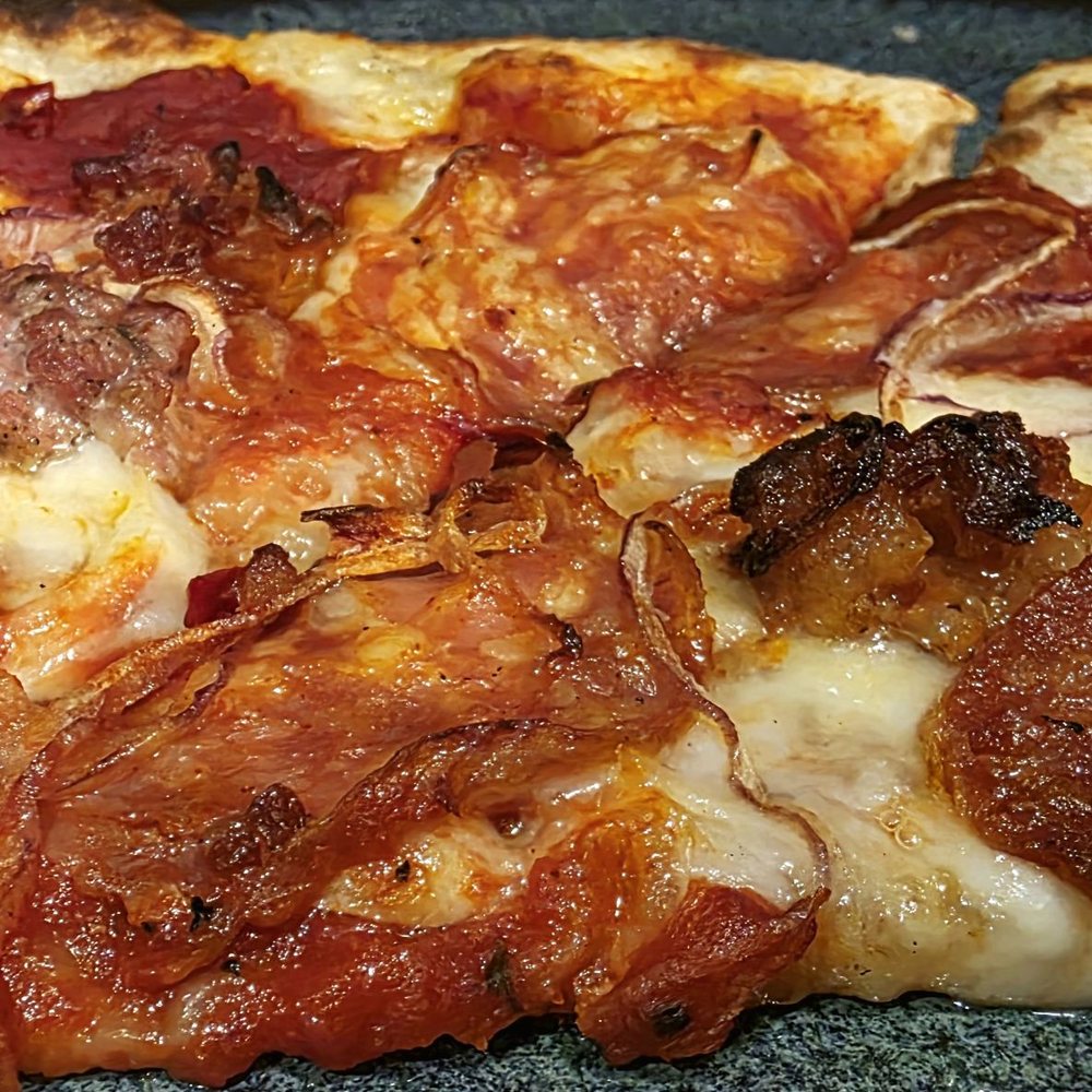 Two Doughs Pizza - 3 little pigs plus onion - Caterers Near Me - Agoura Hills, California Two Doughs Pizza - 3 little pigs plus onion - Caterers Near Me - Agoura Hills, California
