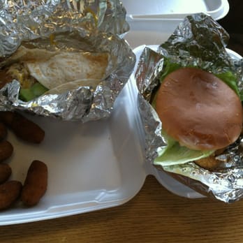 Cook Out - Chicken strip sandwich tray with ranch chicken wrap and hushpuppies for the 2 sides - Fast Food Near Me - Blacksburg, Virginia Cook Out - Chicken strip sandwich tray with ranch chicken wrap and hushpuppies for the 2 sides - Fast Food Near Me - Blacksburg, Virginia