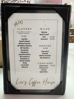 Menu photo 8 Lee's Coffee House San Fernando Valley, CA Menu photo 8 Lee's Coffee House San Fernando Valley, CA