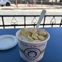 Newport Chowder - Best clam chowder with crackers of course