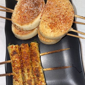 BBQ Factory 烟火里 - steamed bread, bean curd sheet roll w/ caraway - Chinese Near Me - Fremont, California