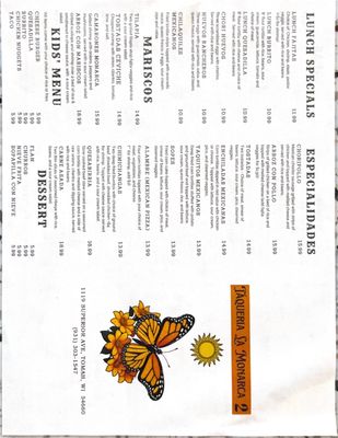 Menu photo 1 Taqueria la monarca ll Tomah, WI Menu photo 1 Taqueria la monarca ll Tomah, WI
