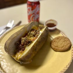 Watson's BBQ - GIANT Wednesday baked potato special. Call in early to make sure you get one. Pick up by 3 PM.