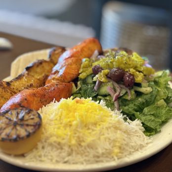 Lemon Zest - Combo plate salmon and chicken kabob - Mediterranean Near Me - Northridge, California