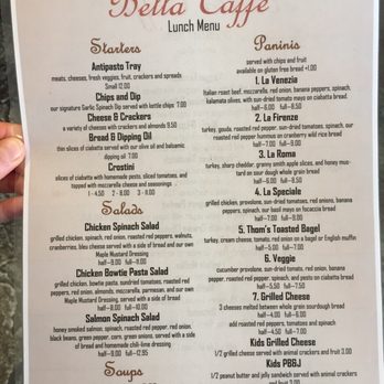 Bella Caffé - Lunch Menu - Cafes Near Me - Park Rapids, Minnesota