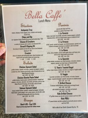 Menu photo 3 Bella Caffé Park Rapids, MN