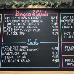 Stop Shop - Menu...Great sandwiches , Ask for the Steak n Cz