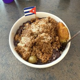 The Havana bowl with ground beef and a plantain I stole from my husband's plate