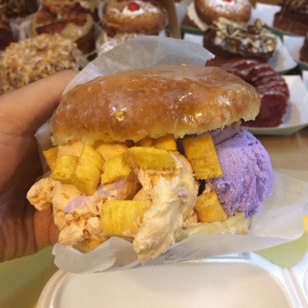 Bakers Donuts - Thai tea and taro ice cream with captain crunch! - Donuts Near Me - Sacramento, California