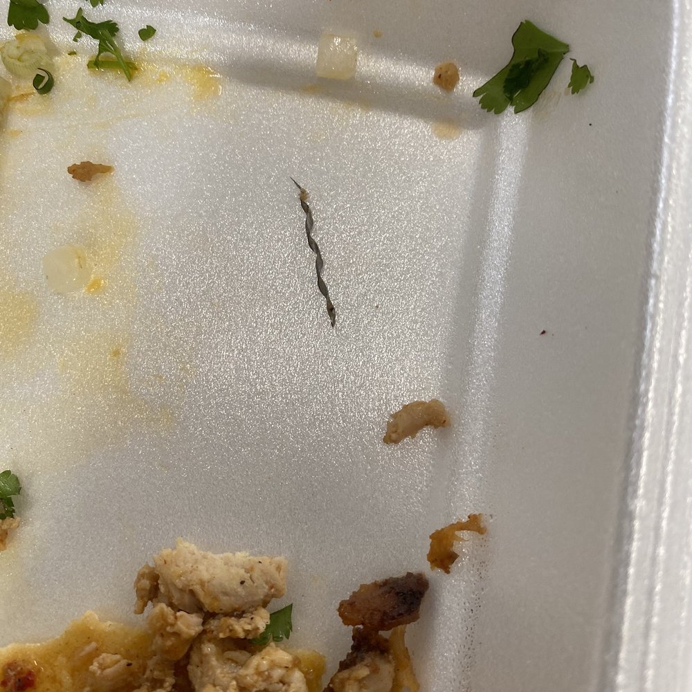 The piece of metal in the taco The piece of metal in the taco
