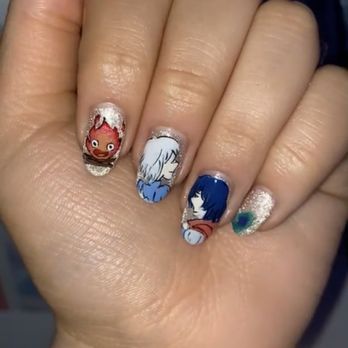 Nail Artistry - Howls Moving Castle Studio Ghibli nail art - Nail Salons Near Me - Fullerton, California Nail Artistry - Howls Moving Castle Studio Ghibli nail art - Nail Salons Near Me - Fullerton, California