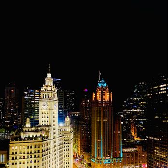 London House - "Chicago  skyline at night" From London House - Hotels Near Me - Rosemont, Illinois