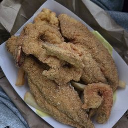 Catfish filet and shrimp combo Catfish filet and shrimp combo