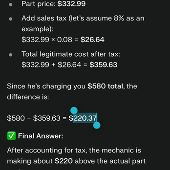 Oil Zone Wash Zone - Profit after tax charged 589* not 580 too so 229 overall fee on buying a part!! - Auto Repair Near Me - Naperville, Illinois Oil Zone Wash Zone - Profit after tax charged 589* not 580 too so 229 overall fee on buying a part!! - Auto Repair Near Me - Naperville, Illinois