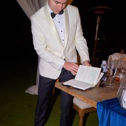 White dinner jacket, also provided by Dino White dinner jacket, also provided by Dino