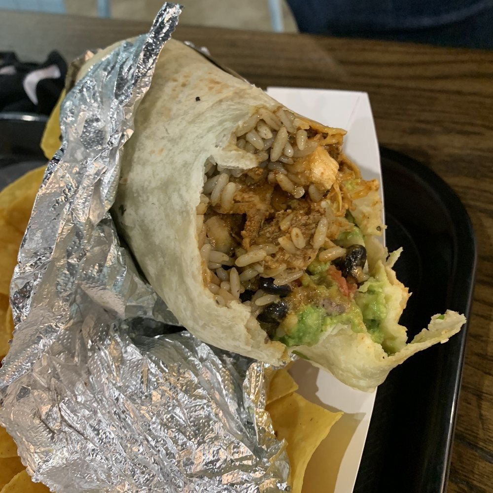 Burrito with chicken and steak