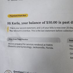 FABEN Obstetrics and Gynecology - San Marco - The invoice for a fee I was told would be waived