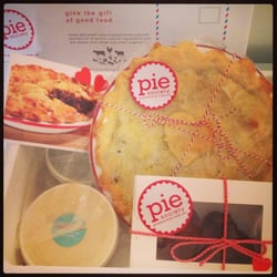 Pie Society - A Valentine's Gift Box with beef Bourguignon Pie, Side Dishes and Salted Dark Choc Raspberry Brownies