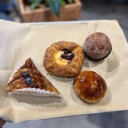 Creme Brûlée Donut (~$4), Blueberry Danish (~$4), Apple Tart (~$4), Red Bean Mochi Donut (~$3) Creme Brûlée Donut (~$4), Blueberry Danish (~$4), Apple Tart (~$4), Red Bean Mochi Donut (~$3)
