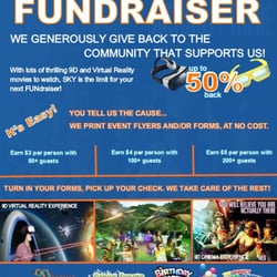 9D Adventure Extreme Cinemas - We generously give back to the community that supports us through Fundraiser events. Host one with us, we can donate up to 50% of proceeds.