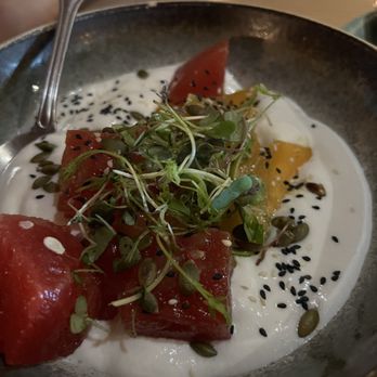 Lechon - Pressed watermelon salad - Tapas Bars Near Me - Portland, Oregon