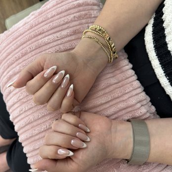 L Beauty  - Gel-X with French tip and chrome - Nail Salons Near Me - Pasadena, California
