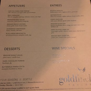Goldfinch Tavern - Menu - Seafood Near Me - Seattle, Washington Goldfinch Tavern - Menu - Seafood Near Me - Seattle, Washington