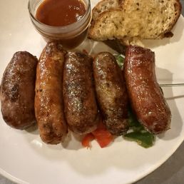 Sausage sampler, including elk.  Very well prepared.  The sauce tastes like Heinz 57.