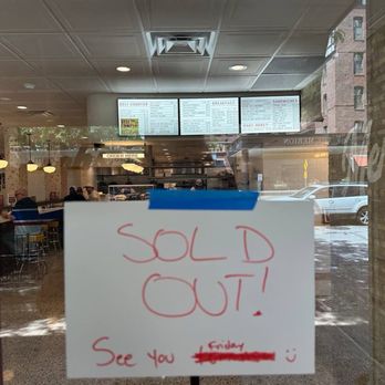 Mensch's Deli - Sold Out sign on opening day - Delis Near Me - Evanston, Illinois