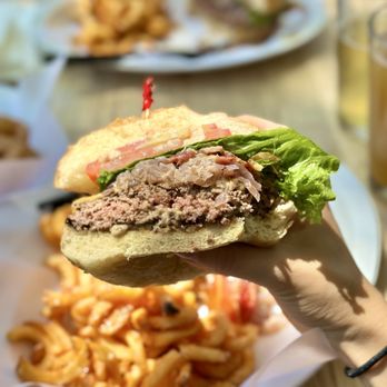 Burgers and Brew - Bacon Cheeseburger and Garlic Curly Fries - Burgers Near Me - Davis, California Burgers and Brew - Bacon Cheeseburger and Garlic Curly Fries - Burgers Near Me - Davis, California