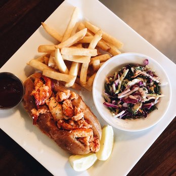 Pier 402 - Lobster Roll with coleslaw and fries - Seafood Near Me - San Jose, California Pier 402 - Lobster Roll with coleslaw and fries - Seafood Near Me - San Jose, California