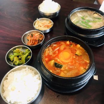 K Bop Box - Banchan(sides), two rice and Beef soft tofu soup and galbitang soup - so good! - Korean Near Me - Apollo Beach, Florida