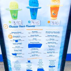 Tropical Sno - Menu